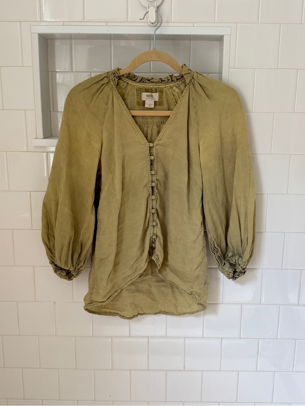 Maeve 100% Linen Button Blouse